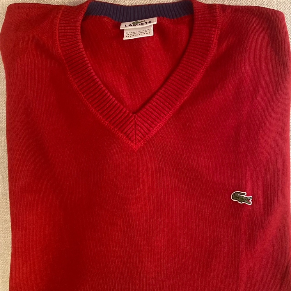 Red Lacoste Sweater- size: L/6- amazing condition!